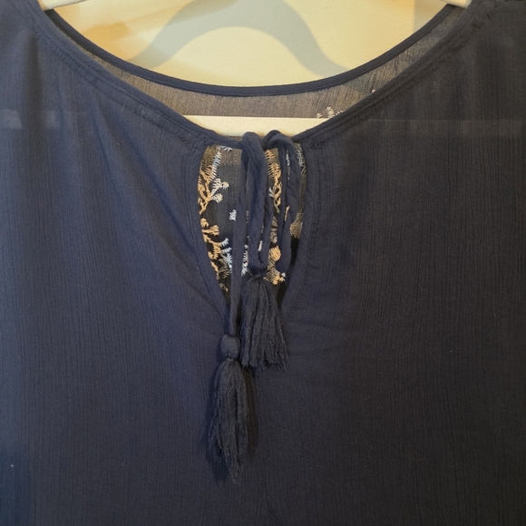 ⭐️40% Off⭐️ Knox Rose Navy Blue Boho Peasant Embroidered Dress - Picture 8 of 11